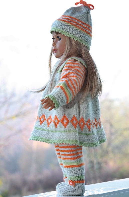 Modell 0064D Gitte - strikke dukkeklær