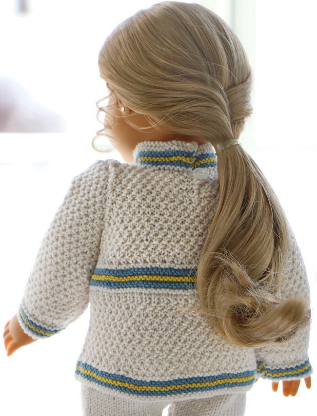 Knitted doll clothes for 18 inch doll