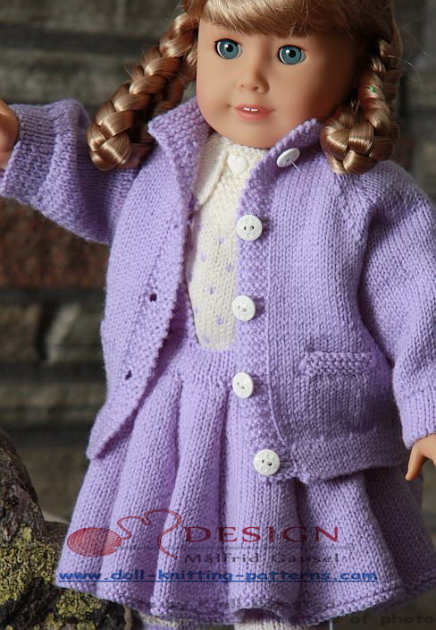Free knitting pattern: American Girl Doll Garter Stitch Hat with