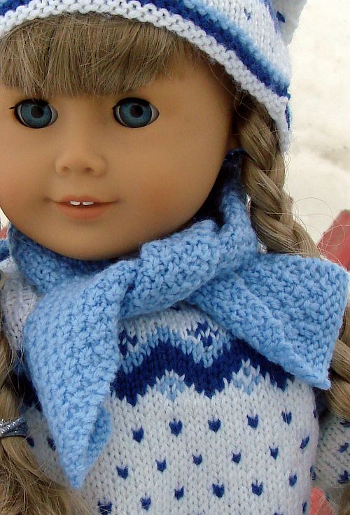Fashion Dolls Winter Wool Knitted Stripe Scarf Warm Clothing For  Doll 