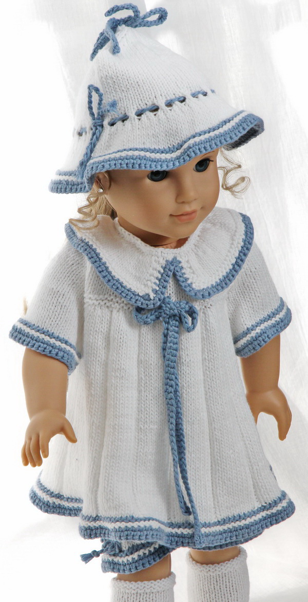 Doll dress knitting pattern