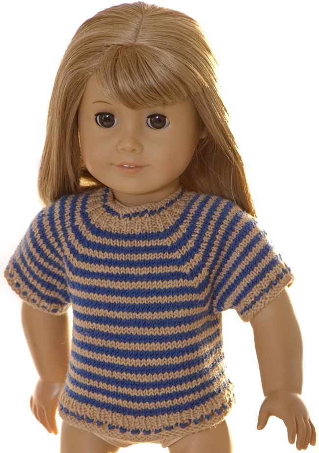 A short-sleeved sweater in stripes
