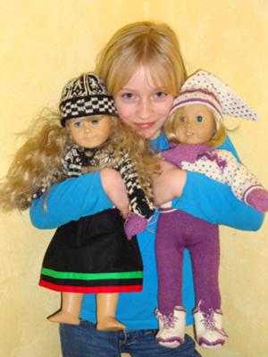 Lillian with her dolls