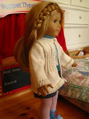 Mia in her summer jacket  - <br>Knitting Pattern No 0027 