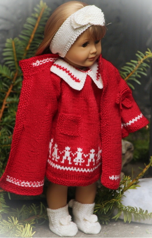 Weihnachtskleider für deine liebe Puppe stricken