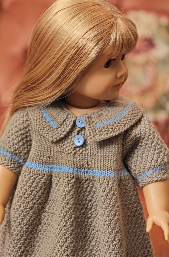 Beautiful knitting pattern doll dress