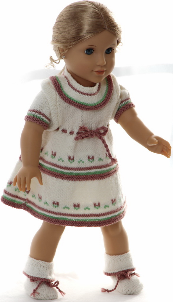 Doll dress knitting pattern