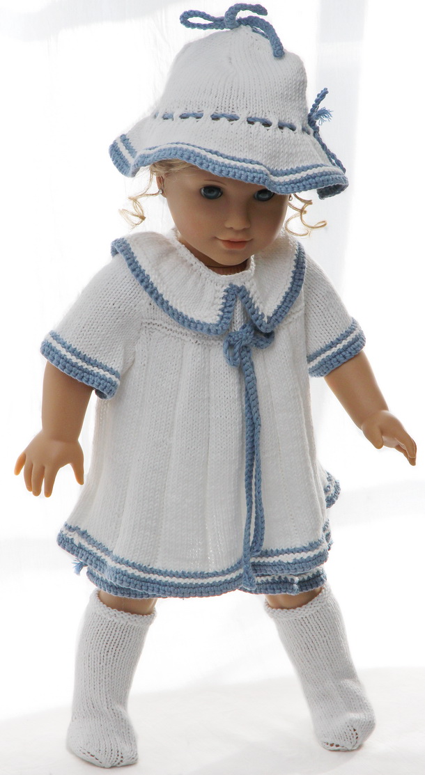 Doll dress knitting pattern