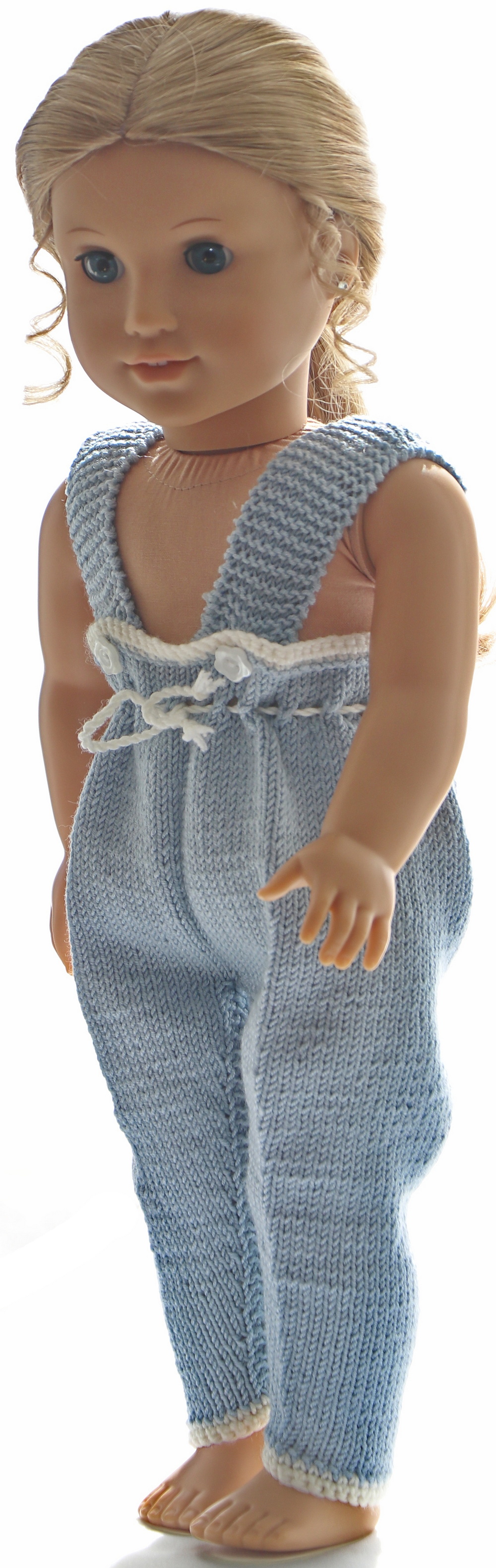 Lovely tights with suspenders and buttoning on the waist knitted in grey to AG doll. White to Baby born.