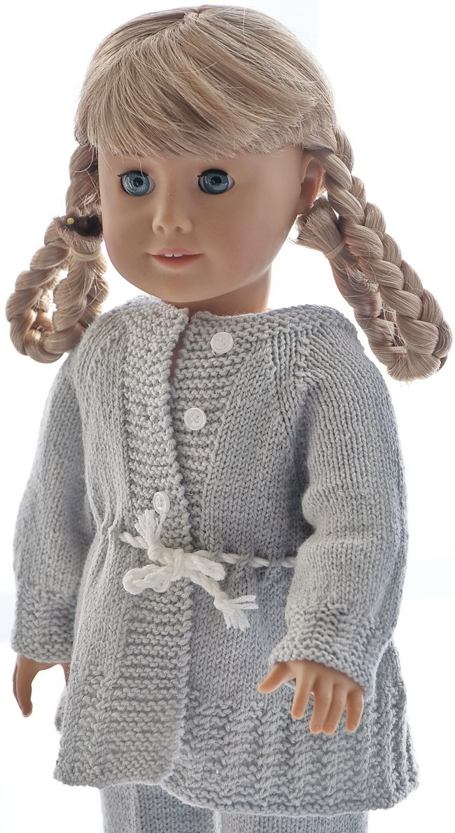 Knitted Doll Clothes Tutorial: Grey Pants, Yellow and White Accessories