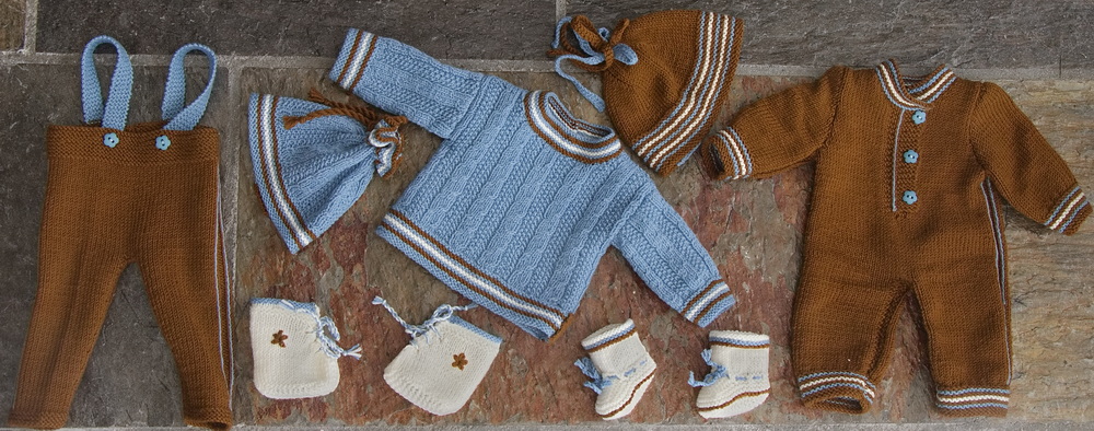 0245D Dina and Dag - Sweater, pants, cap, and shoes for Dina Suit, cap, and socks for Dag