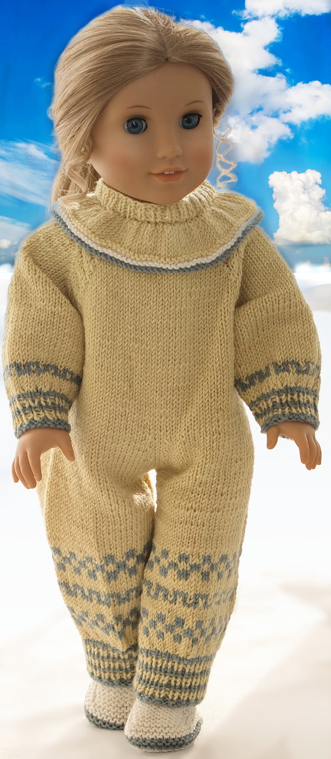 Suit: Your American Girl doll will look playful and fashionable in this sunny yellow and grey striped suit, perfect for imaginative adventures.