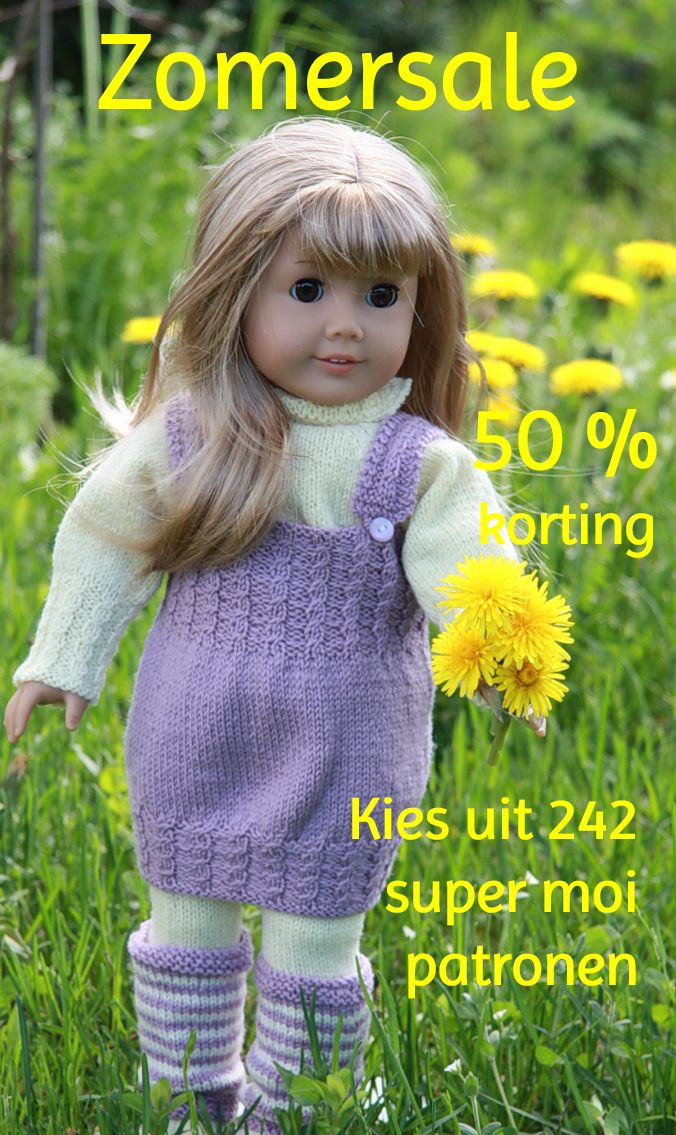 2024 Zomersale op breipatronen voor poppenkleertjes
