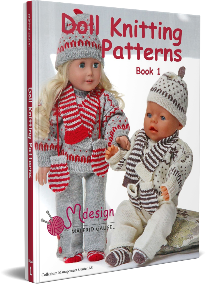 Doll Knitting Patterns book 2 contains 17 of Målfrid's
most gorgeous doll knitting patterns
